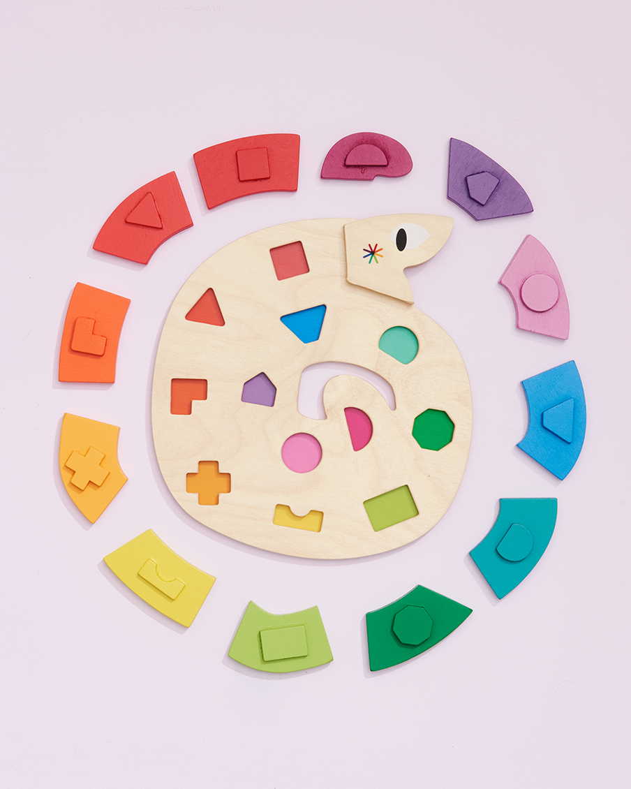 Colour Me Happy Wooden Snake Puzzle