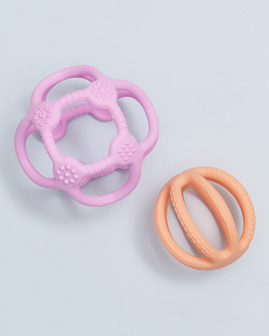 Sensory Ball & Fidget Ball (2 Pack) - Bubblegum & Peach