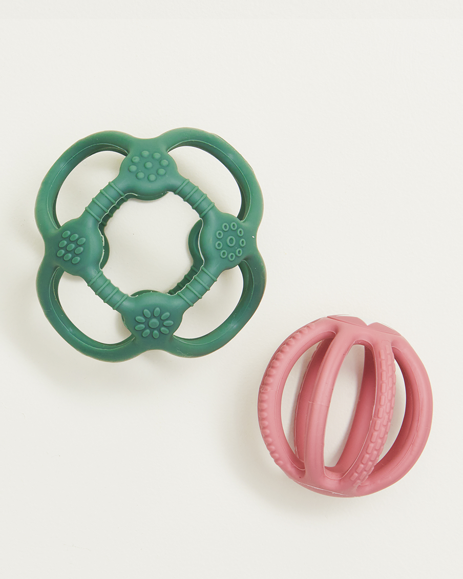 Sensory Ball & Fidget Ball (2 Pack) - Sage and dusty pink