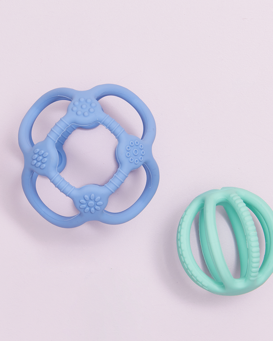 Sensory Ball & Fidget Ball (2 Pack) - Soft Blue & Soft Mint