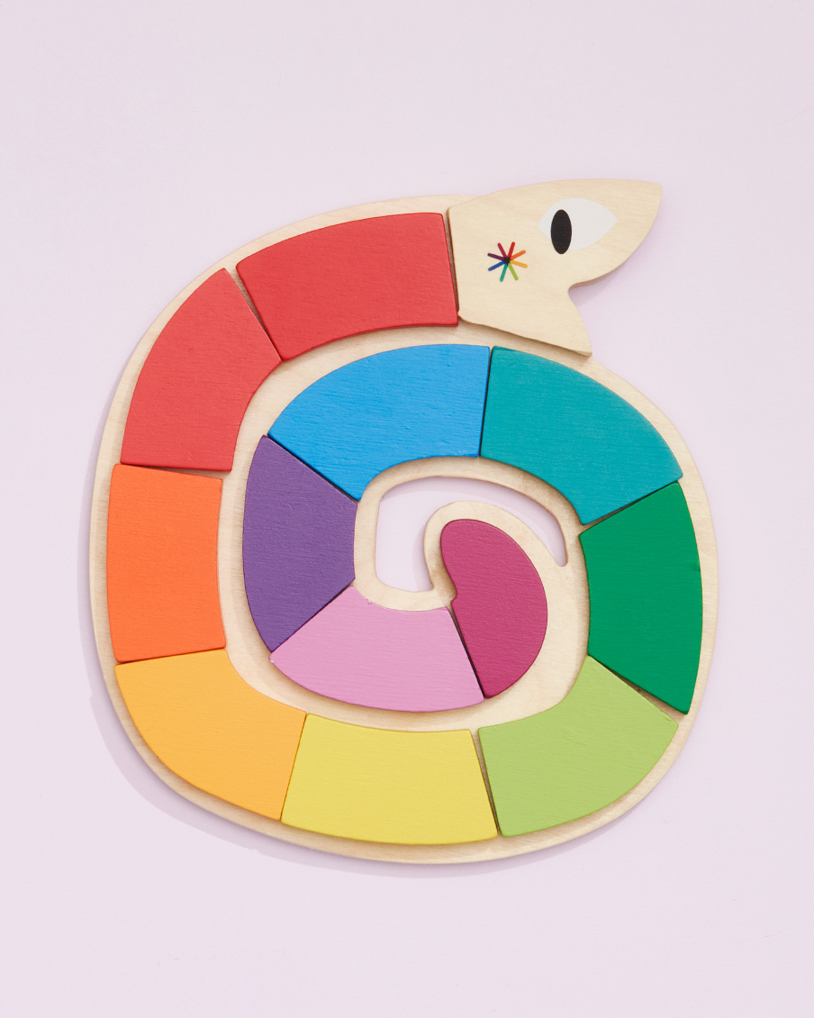 Colour Me Happy Wooden Snake Puzzle
