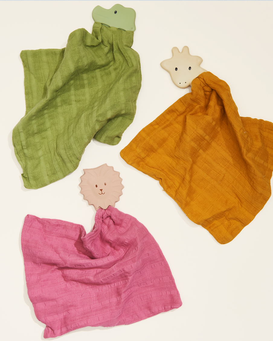 Crocodile Rubber Teether with a Muslin Comforter