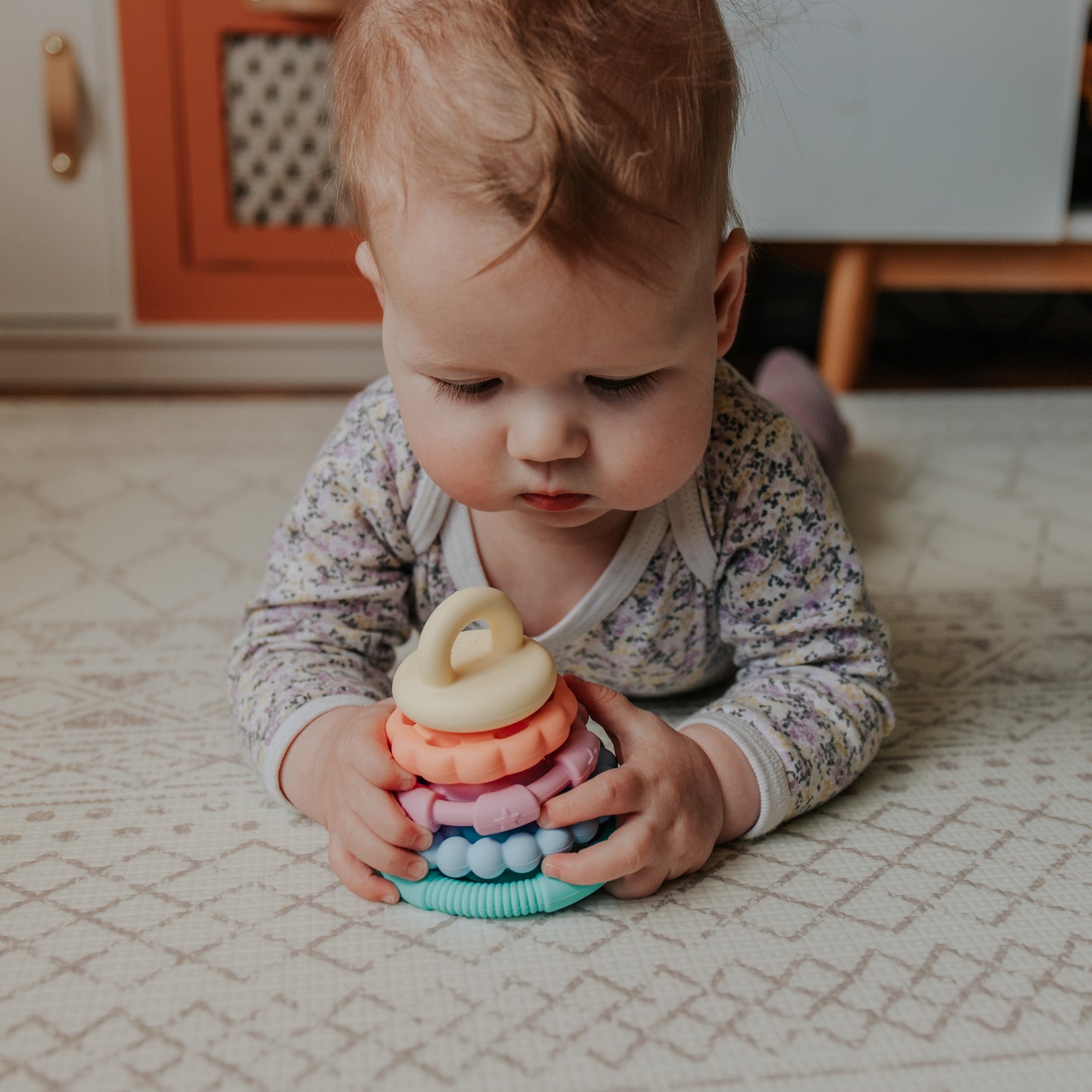 Pastel Rainbow Stacker & Teether Toy